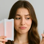 دختر زیبا با ابرو ها و پوست صاف، بدون آثار وکس یا موچین